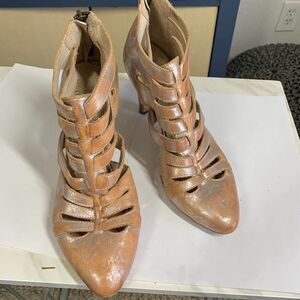 LA BOTTEGA DI LISA silver genuine leather Heels gladiator sandals 38.5 fits 8